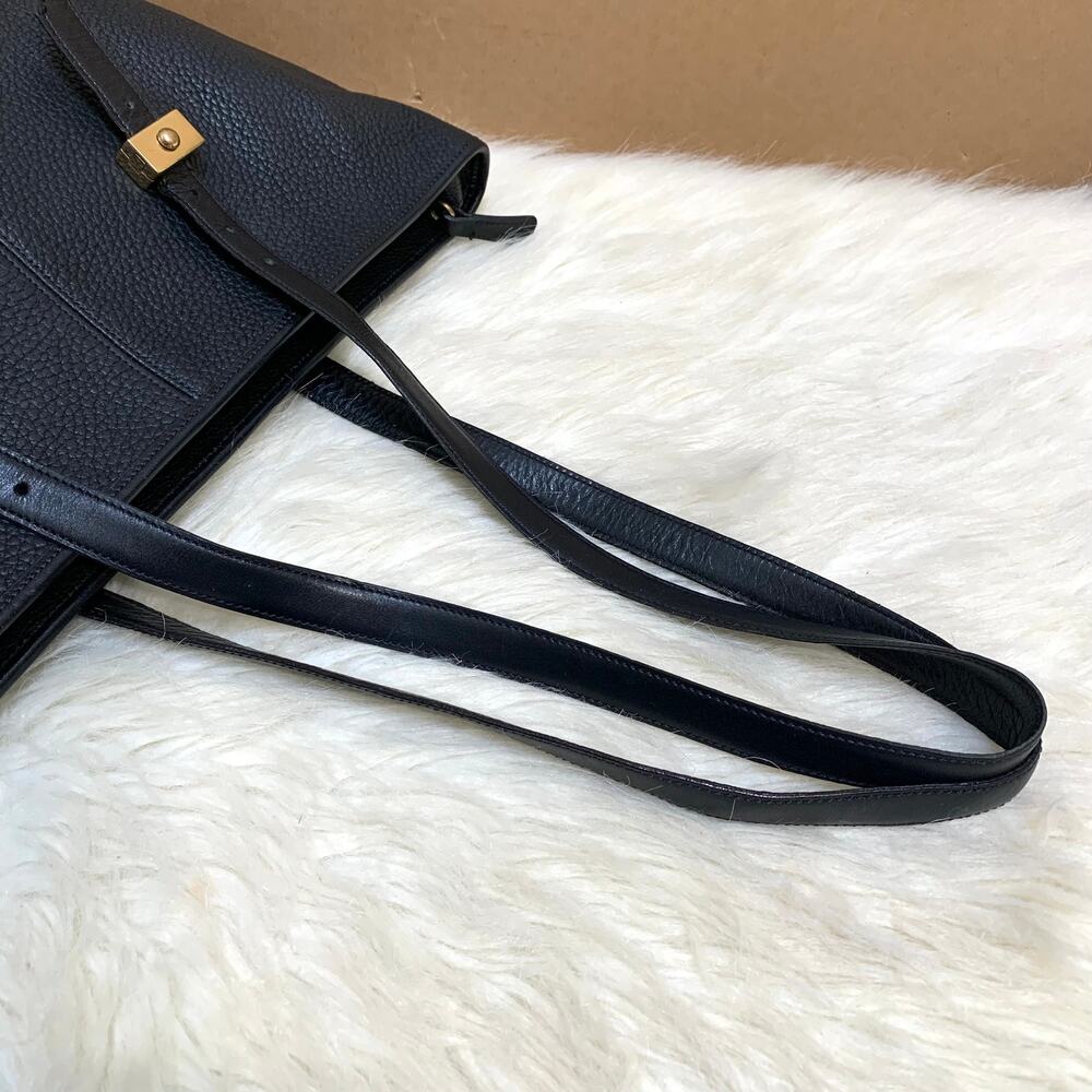 DOONEY & BOURKE Large Rare Vintage METRO Tote Black Pebbled All Weather Leather - Picture 4 of 16